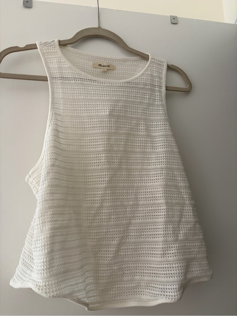 Madewell Crochet Knit White Sleeveless Tank
